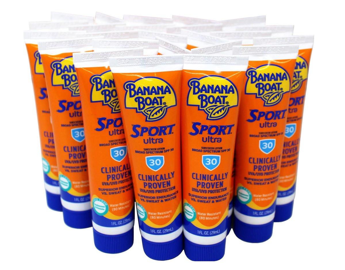 Banana Boat Sport Ultra SPF 30 Sonnencreme Lotion, Reisegröße, 1 oz – 24 Stück