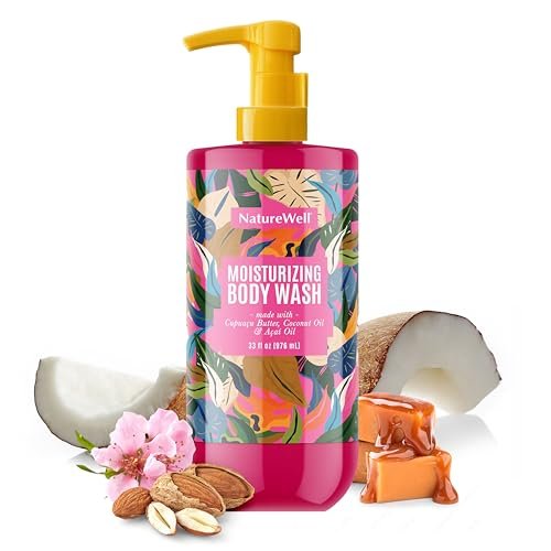 NATURE WELL Cheeky Feuchtigkeitsspendendes Duschgel mit Cupuaçu-Butter – Sanfte Reinigung & intensive Hydratation – Süßer & warmer Duft nach brasilianischem Nussöl – 33 oz (978 ml)