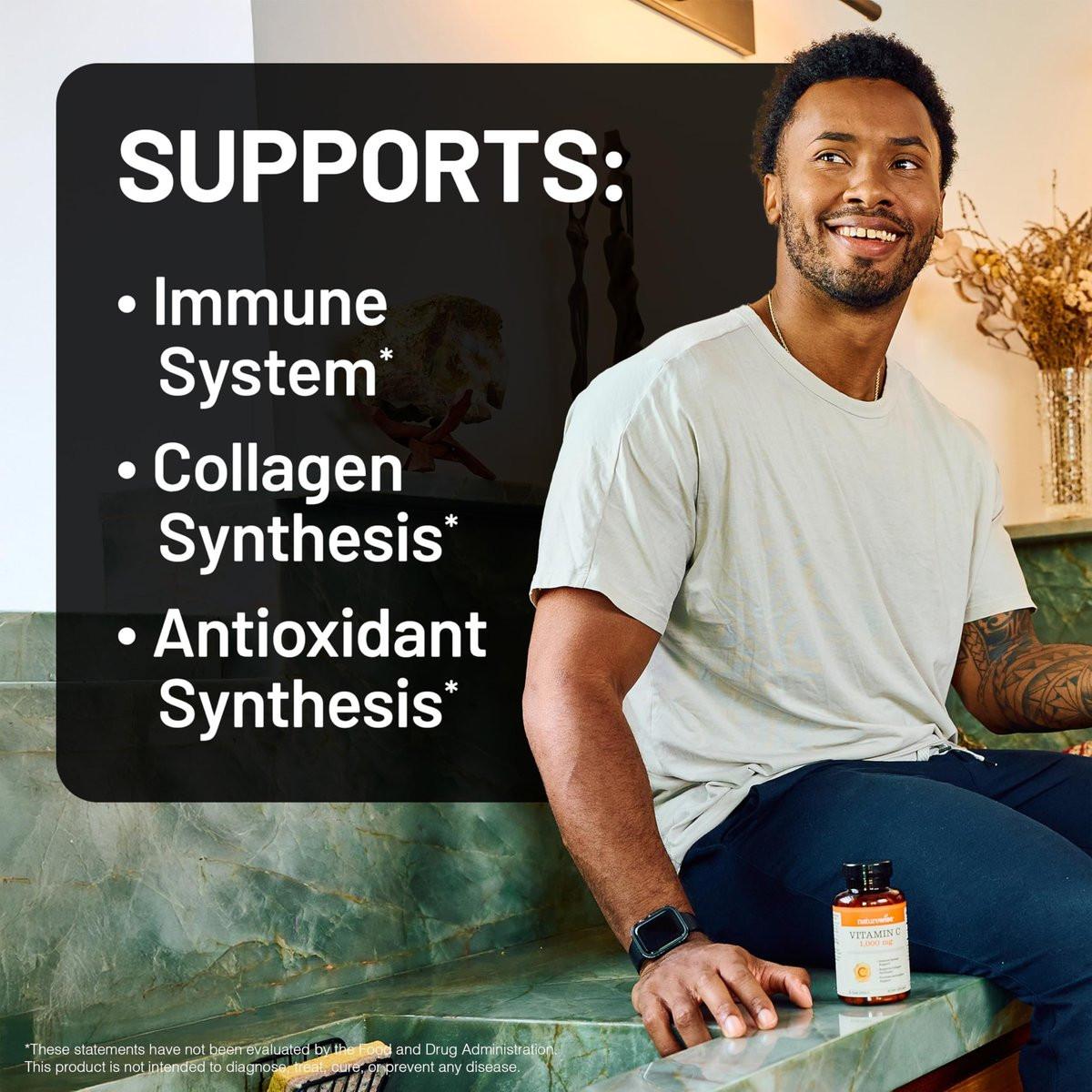 NatureWise Vitamin C 1000mg Kapseln – Hochdosiertes veganes Vitamin C für tägliche Antioxidans- & Immununterstützung – Nicht-GMO, hergestellt in den USA – 120 Kapseln [120-Tage-Vorrat]