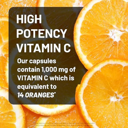 NatureWise Vitamin C 1000 mg Kapseln - Hochdosiertes veganes Vitamin C für tägliche Antioxidans- & Immununterstützung - Nicht-GMO, hergestellt in den USA - 360 Kapseln [360-Tage-Vorrat]
