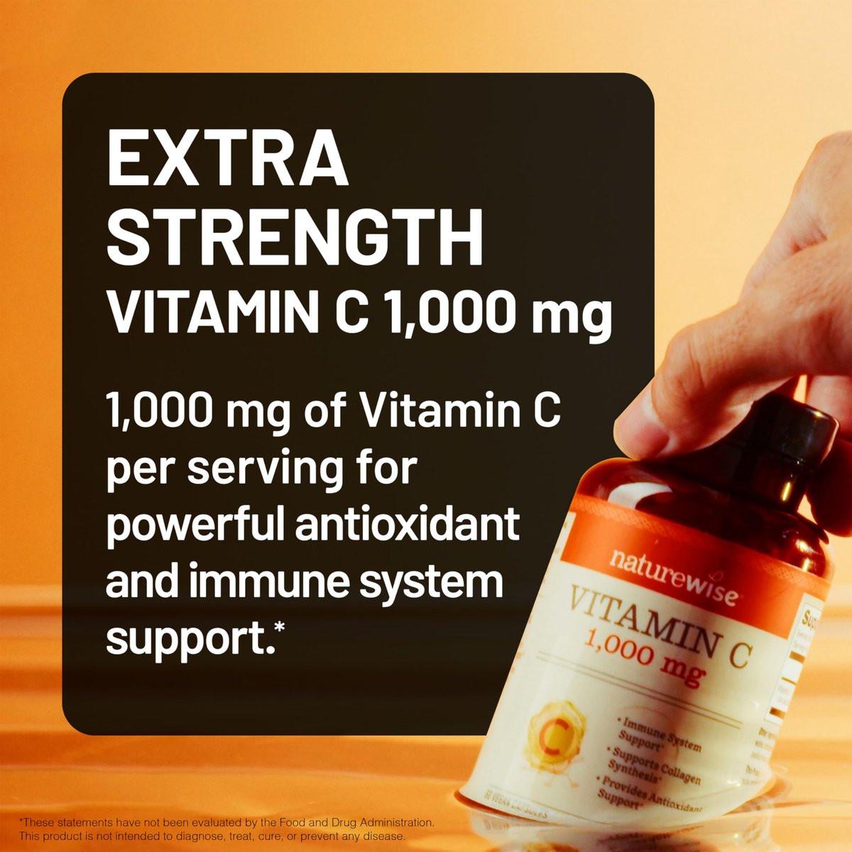 NatureWise Vitamin C 1000mg Kapseln – Hochdosiertes veganes Vitamin C für tägliche Antioxidans- & Immununterstützung – Nicht-GMO, hergestellt in den USA – 120 Kapseln [120-Tage-Vorrat]