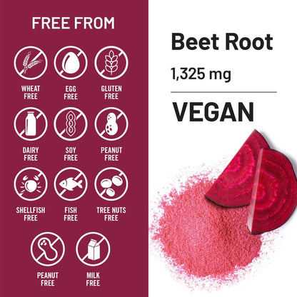 NatureWise Rote-Bete-Kapseln 1325 mg mit Bio-Rote-Bete - Stickstoffmonoxid-Booster für Kreislauf und Herzgesundheit - Vegan, glutenfrei, ohne Gentechnik - 120 Kapseln (60 Tage Vorrat)