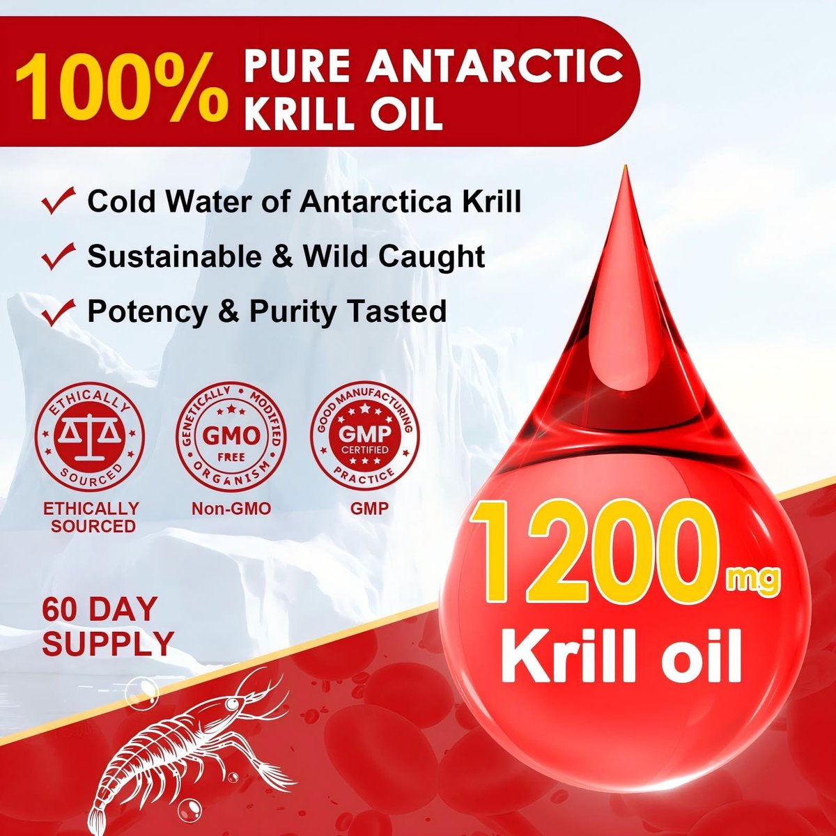 NATURE TARGET Krillöl 120 Kapseln – Hochwertiges Omega-3 aus der Antarktis
