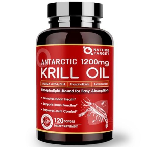 NATURE TARGET Krillöl 120 Kapseln – Hochwertiges Omega-3 aus der Antarktis