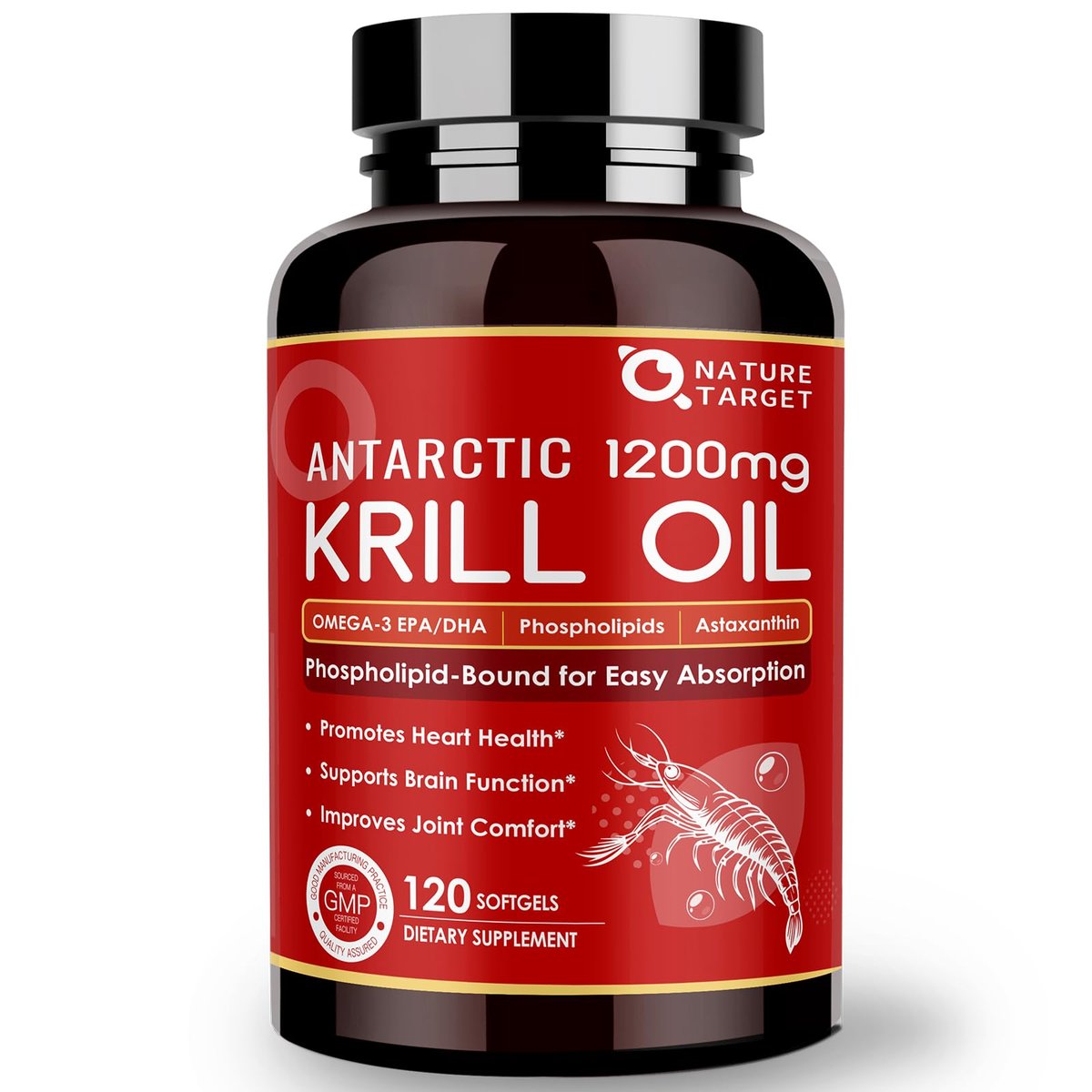 NATURE TARGET Krillöl 120 Kapseln – Hochwertiges Omega-3 aus der Antarktis
