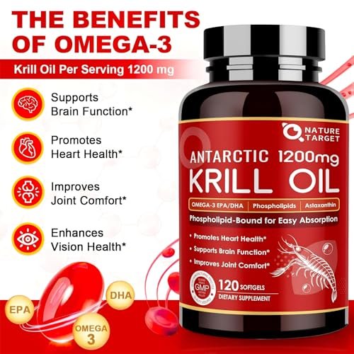 NATURE TARGET Krillöl 120 Kapseln – Hochwertiges Omega-3 aus der Antarktis