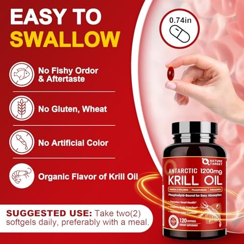 NATURE TARGET Krillöl 120 Kapseln – Hochwertiges Omega-3 aus der Antarktis