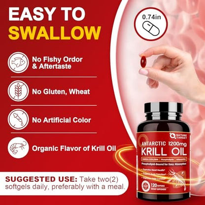 NATURE TARGET Krillöl 120 Kapseln – Hochwertiges Omega-3 aus der Antarktis