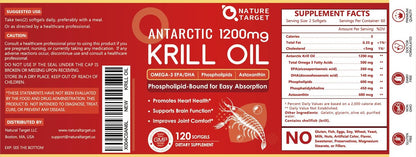 NATURE TARGET Krillöl 120 Kapseln – Hochwertiges Omega-3 aus der Antarktis