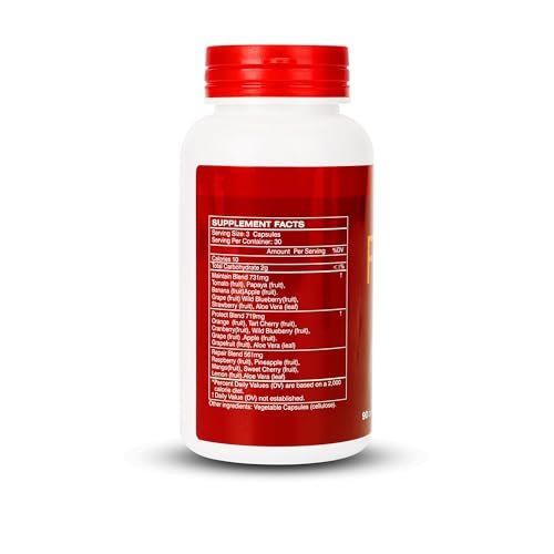 Frucht- und Gemüse-Ergänzung mit natürlichen Inhaltsstoffen – 2 Flaschen, 180 Kapseln insgesamt | Ausgewogene Mischung aus 16+18 ganzen Früchten & Gemüse | Frische Superfood-Formel mit Vitaminen und Mineralien