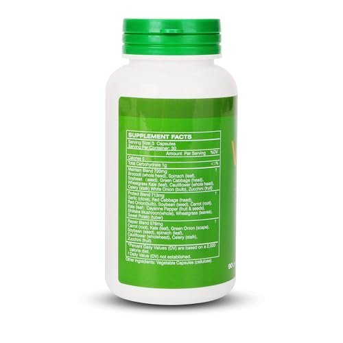 Frucht- und Gemüse-Ergänzung mit natürlichen Inhaltsstoffen – 2 Flaschen, 180 Kapseln insgesamt | Ausgewogene Mischung aus 16+18 ganzen Früchten & Gemüse | Frische Superfood-Formel mit Vitaminen und Mineralien
