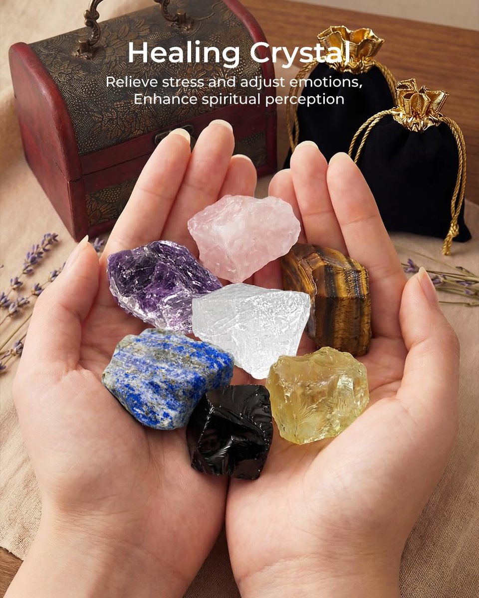 9-teiliges Heilsteine-Set mit Selenit-Pyramide, 7 Chakra-Steine, Naturkristalle in Holzbox – Meditation, Schutz, Energie – Geschenk für Frauen