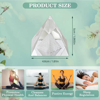 9-teiliges Heilsteine-Set mit Selenit-Pyramide, 7 Chakra-Steine, Naturkristalle in Holzbox – Meditation, Schutz, Energie – Geschenk für Frauen