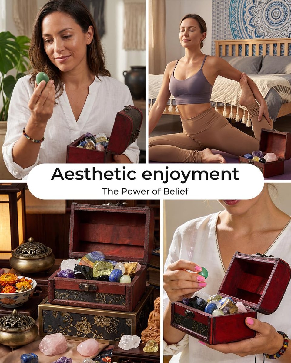 9-teiliges Heilsteine-Set mit Selenit-Pyramide, 7 Chakra-Steine, Naturkristalle in Holzbox – Meditation, Schutz, Energie – Geschenk für Frauen