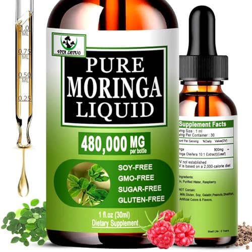 Bio Moringa Flüssigtropfen für Energie, Stoffwechsel & Immunsystem – 6-fach bessere Absorption als Pulver oder Kapseln – Grünes Superfood für Frauen und Männer