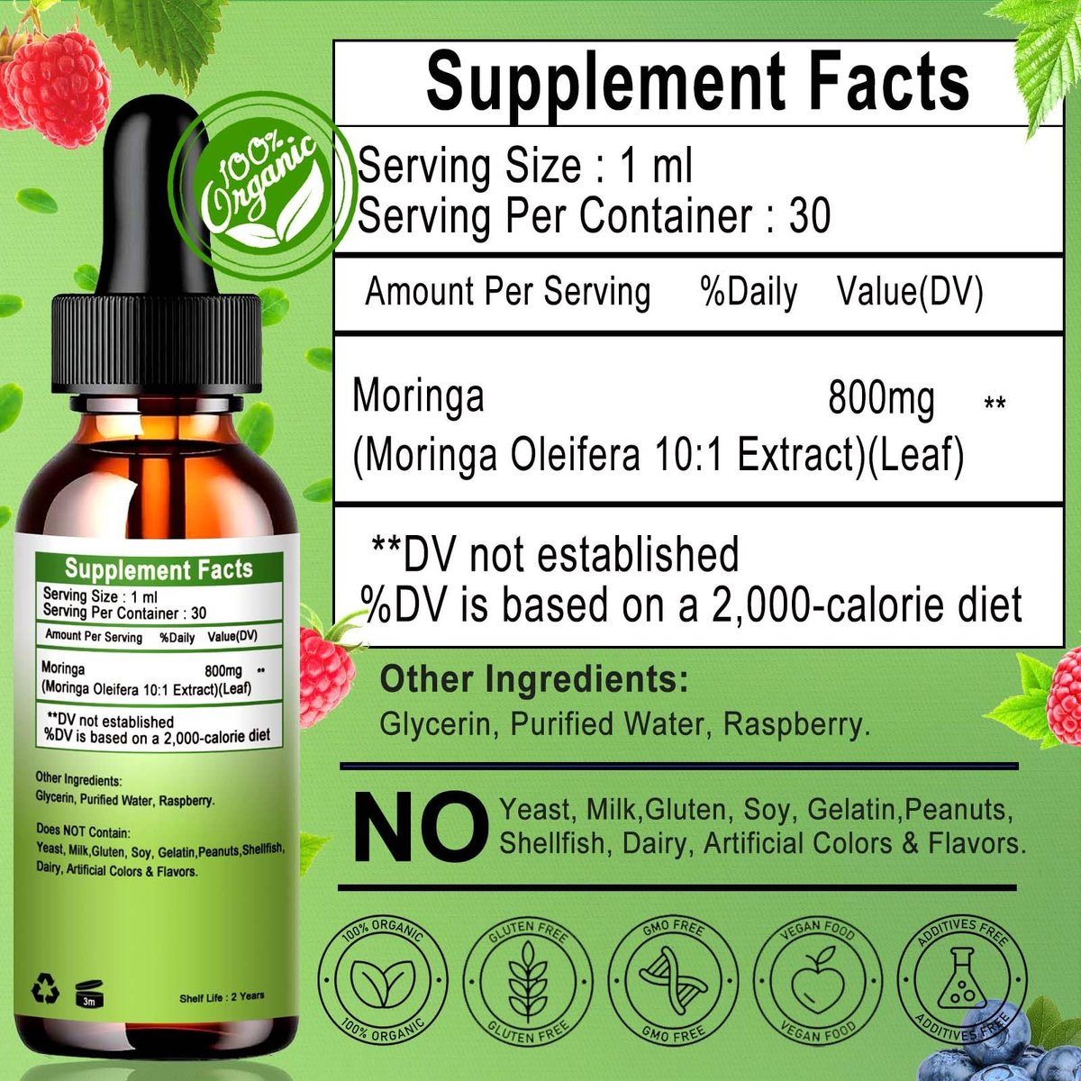 Bio Moringa Flüssigtropfen für Energie, Stoffwechsel & Immunsystem – 6-fach bessere Absorption als Pulver oder Kapseln – Grünes Superfood für Frauen und Männer