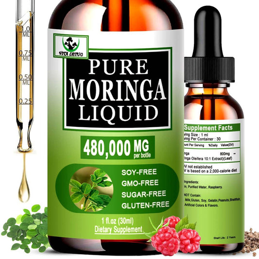Bio Moringa Flüssigtropfen für Energie, Stoffwechsel & Immunsystem – 6-fach bessere Absorption als Pulver oder Kapseln – Grünes Superfood für Frauen und Männer