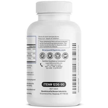 Bronson Calcium 1200 mg pro Portion mit verlängerter Freisetzung & Vitamin D3 1000 IE – 90 Tabletten