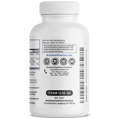 Bronson Calcium 1200 mg pro Portion mit verlängerter Freisetzung & Vitamin D3 1000 IE – 90 Tabletten