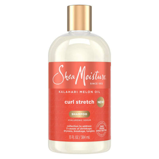 SheaMoisture Curl Stretch Shampoo mit Kalahari-Melonenöl und Hyaluronserum – Reinigt und spendet Feuchtigkeit für starke, weiche Locken – Für Typ-4-Haar – 384 ml