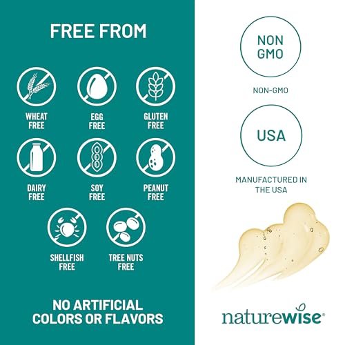NatureWise Omega 3 Fischöl – 500 mg pro Kapsel – EPA & DHA – Immunsystem, Gehirngesundheit & Wohlbefinden – Gluten- und sojafrei, nicht genetisch verändert – 90 Weichkapseln (3-Monats-Vorrat)