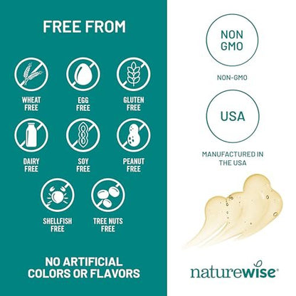 NatureWise Ultra Omega 3 Fischöl 2200 mg – 1300 mg Omega-3 - Triglyceridform - Zitronengeschmack - Wild gefangenes Fischöl + EPA & DHA - Burpless, Nicht-GVO - 60 Weichkapseln [1-Monatsvorrat]