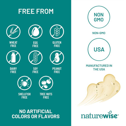 NatureWise Omega 3 Fischöl 500 mg pro Kapsel – EPA & DHA – Immunsystem, Gehirn & allgemeines Wohlbefinden – Gluten- und sojafrei, nicht genetisch verändert – 60 Weichkapseln (2-Monats-Vorrat)