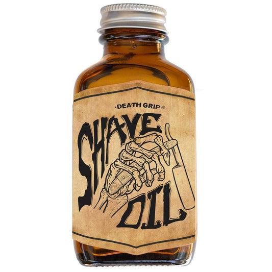Death Grip Rasieröl mit Teebaumöl – Vor der Rasur zur Bartaufweichung, natürliche Gleitfähigkeit, 3 oz Flasche, Hergestellt in den USA