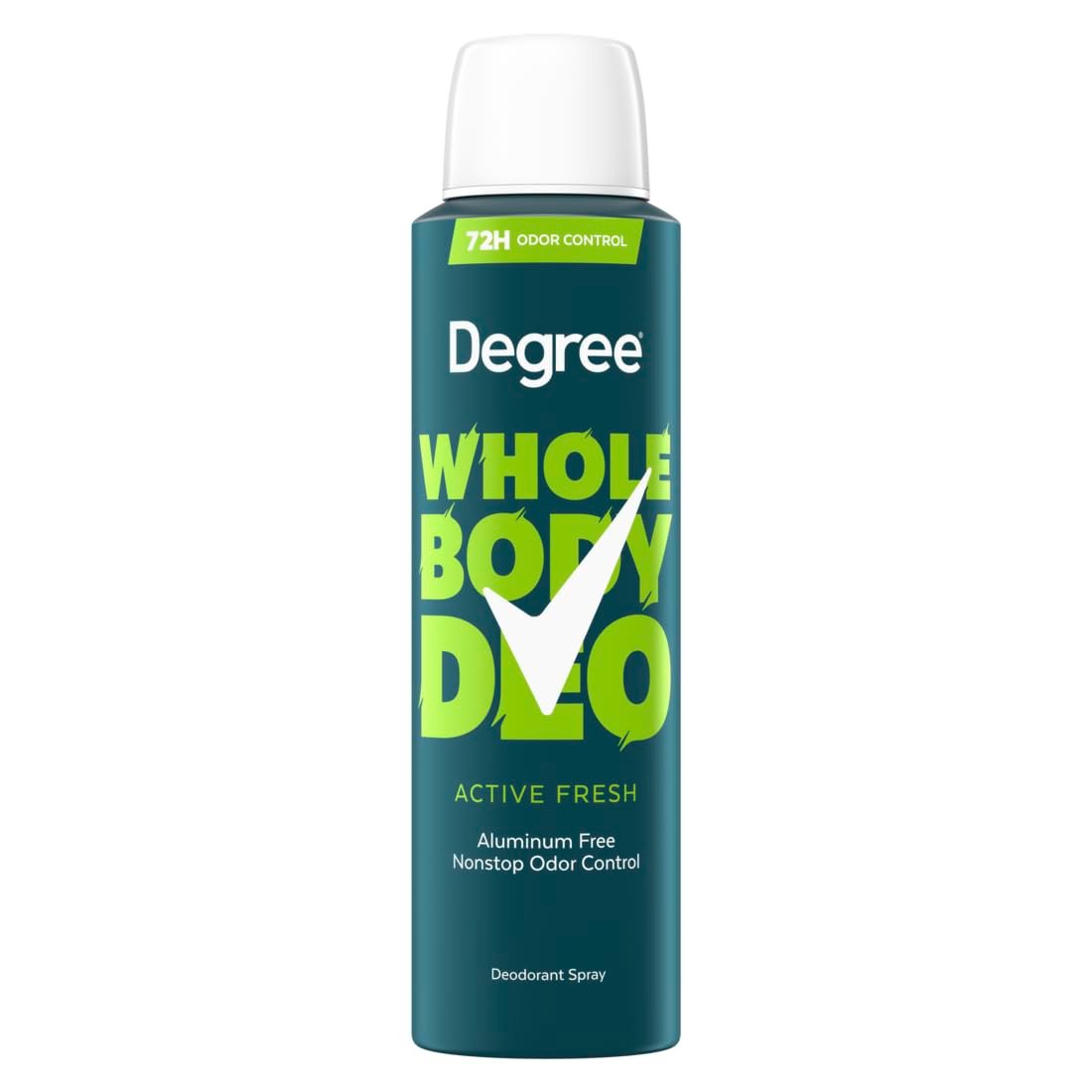 Degree Men Whole Body Deodorant Spray Active Fresh – Aluminiumfreier 72h Schutz, 118 ml