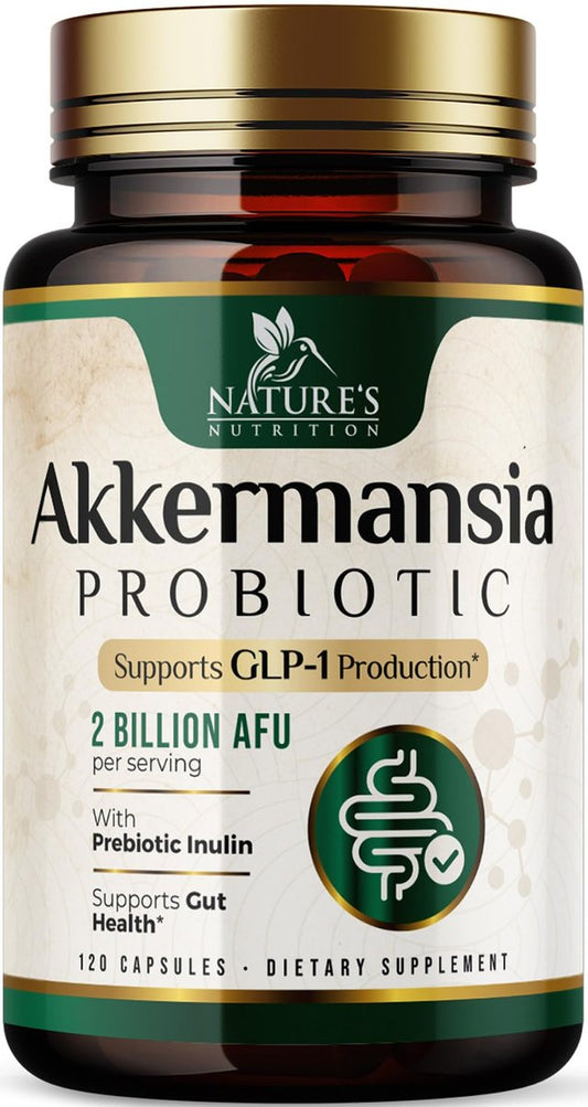 Akkermansia Probiotikum - 2 Milliarden AFU pro Portion - Fortschrittliches Probiotikum mit Akkermansia Muciniphila - Unterstützt Verdauungsgesundheit & GLP-1 & Präbiotika - Hergestellt in den USA - 120 Kapseln