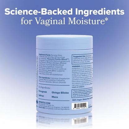 MENO Vaginale Feuchtigkeitskapseln – Gynäkologisch entwickelt für gesunde Feuchtigkeit, Stimmung & Entspannung – Hormonfrei mit Maca-Wurzel & Bockshornkleesamen-Extrakt – 30 Portionen