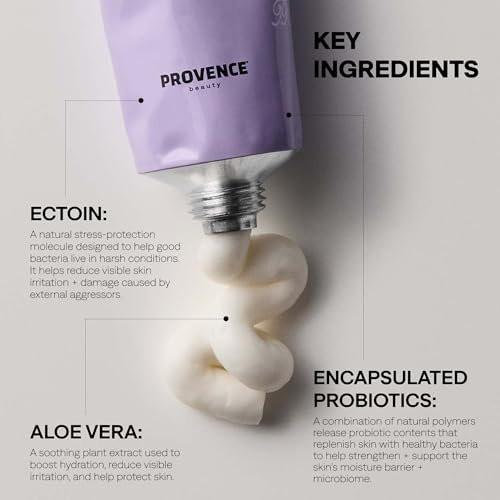 Provence Beauty BARE LUMIÈRE Hautbarriere-Reparaturcreme – 5-in-1 Gesichtsfeuchtigkeitscreme mit Ectoin, verkapselten Probiotika & Aloe Vera – Hydratisiert, macht die Haut geschmeidig, verleiht Glow & stärkt die Haut – 60 ml