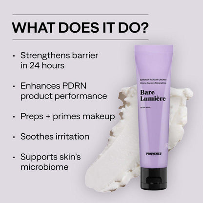 Provence Beauty BARE LUMIÈRE Hautbarriere-Reparaturcreme – 5-in-1 Gesichtsfeuchtigkeitscreme mit Ectoin, verkapselten Probiotika & Aloe Vera – Hydratisiert, macht die Haut geschmeidig, verleiht Glow & stärkt die Haut – 60 ml