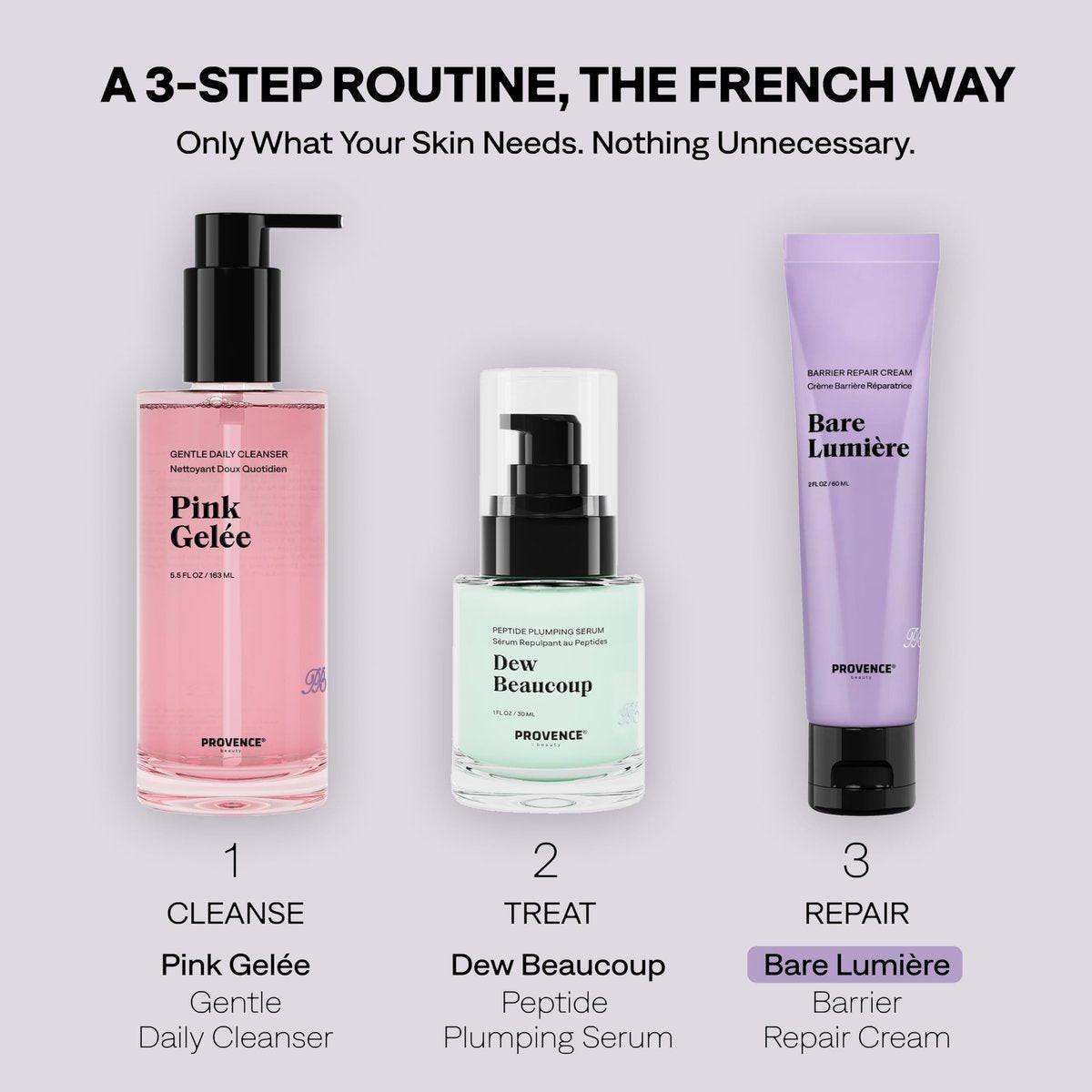 Provence Beauty BARE LUMIÈRE Hautbarriere-Reparaturcreme – 5-in-1 Gesichtsfeuchtigkeitscreme mit Ectoin, verkapselten Probiotika & Aloe Vera – Hydratisiert, macht die Haut geschmeidig, verleiht Glow & stärkt die Haut – 60 ml