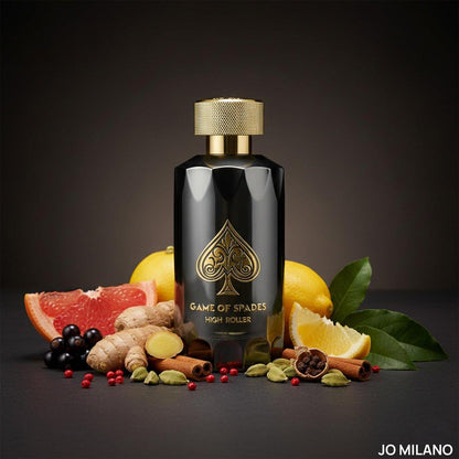 Jo Milano Game of Spades High Roller Parfum Spray 100ml – Warm, Citrus, Oud & Patchouli Unisex Duft