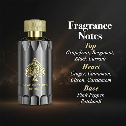 Jo Milano Game of Spades High Roller Parfum Spray 100ml – Warm, Citrus, Oud & Patchouli Unisex Duft