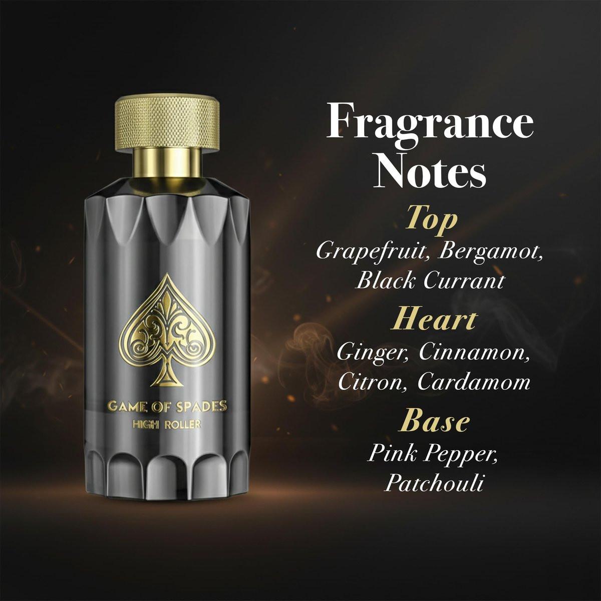 Jo Milano Game of Spades High Roller Parfum Spray 100ml – Warm, Citrus, Oud & Patchouli Unisex Duft
