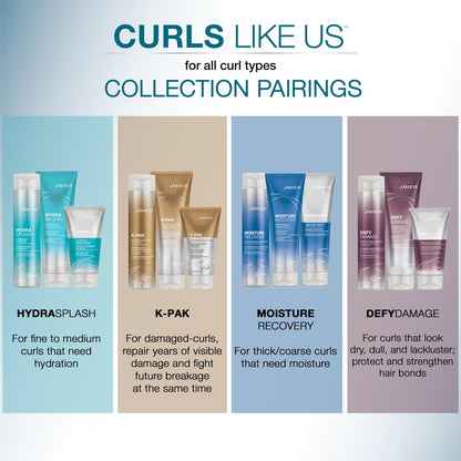 Joico Curls Like Us Smooth & Bounce Curl Hydrating Foam – Für lockiges Haar, reduziert Frizz, definiert Locken, 72h Feuchtigkeitsschutz mit Moringa-Samen & Algenöl, 200 ml