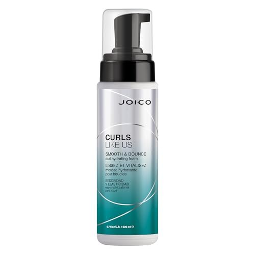 Joico Curls Like Us Smooth & Bounce Curl Hydrating Foam – Für lockiges Haar, reduziert Frizz, definiert Locken, 72h Feuchtigkeitsschutz mit Moringa-Samen & Algenöl, 200 ml