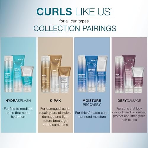 Joico Curls Like Us Smooth & Bounce Curl Hydrating Foam – Für lockiges Haar, reduziert Frizz, definiert Locken, 72h Feuchtigkeitsschutz mit Moringa-Samen & Algenöl, 200 ml