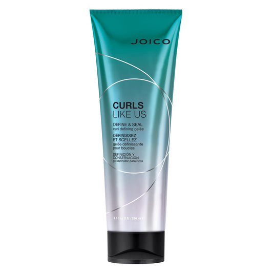 Joico Curls Like Us Define & Seal Curl Defining Gelee – Für lockiges Haar, Frizz-Reduktion, mittlerer Halt, Hitzeschutz bis 232°C, mit Moringa-Samen- und Algenöl, 250 ml