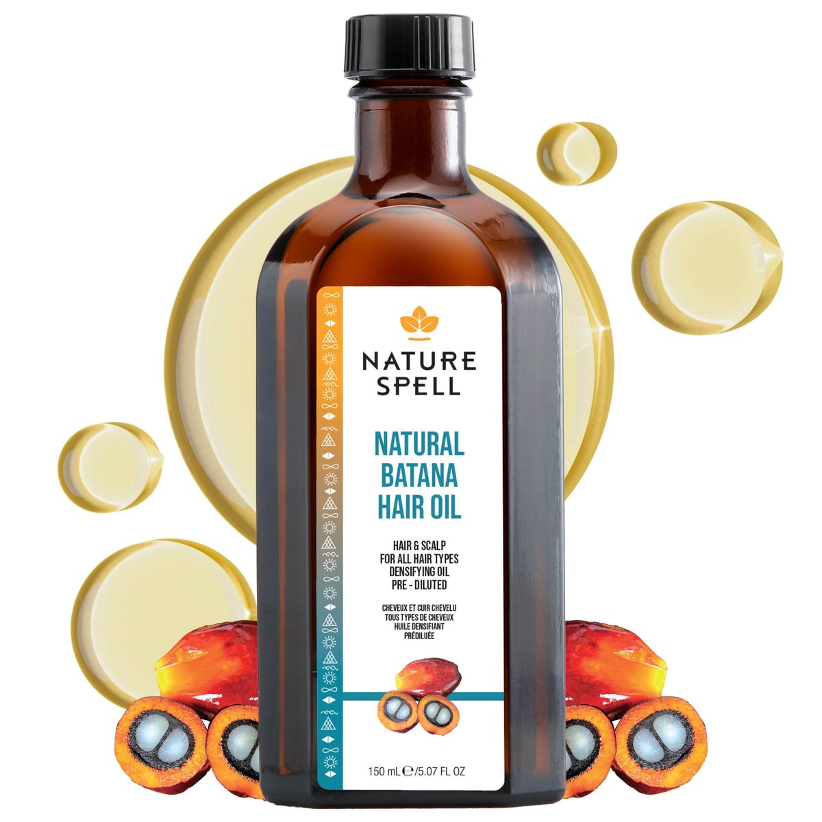 Nature Spell Batana Öl für Haarwachstum – Vorverdünntes Kopfhautöl – Stärkt und repariert geschädigte Strähnen – Pflegt und hydratisiert Spliss – Verleiht Glanz – Für alle Haartypen – Vegan – 150 ml
