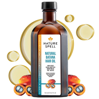 Nature Spell Batana Öl für Haarwachstum – Vorverdünntes Kopfhautöl – Stärkt und repariert geschädigte Strähnen – Pflegt und hydratisiert Spliss – Verleiht Glanz – Für alle Haartypen – Vegan – 150 ml