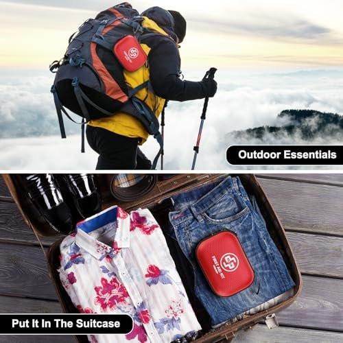Mini Erste-Hilfe-Set – 150-teiliger, wasserdichter Hartschalenkoffer für Zuhause, Auto, Reisen, Camping, Wandern, Sport, Büro, Fahrzeug und Outdoor-Notfälle (Rot)
