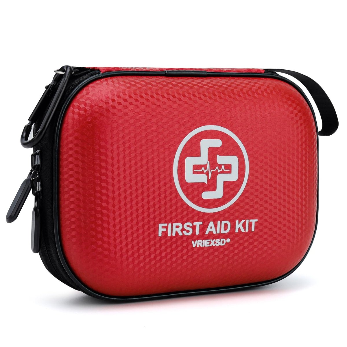 Mini Erste-Hilfe-Set – 150-teiliger, wasserdichter Hartschalenkoffer für Zuhause, Auto, Reisen, Camping, Wandern, Sport, Büro, Fahrzeug und Outdoor-Notfälle (Rot)