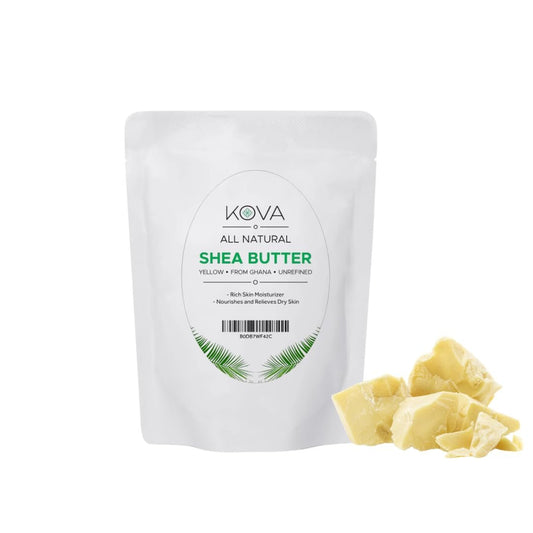 Kovafood Bio Rohe unraffinierte afrikanische Sheabutter – 100 % rein natürlich, 1 Pfund – Gelb. Ideal für Haare, Haut und DIY-Projekte