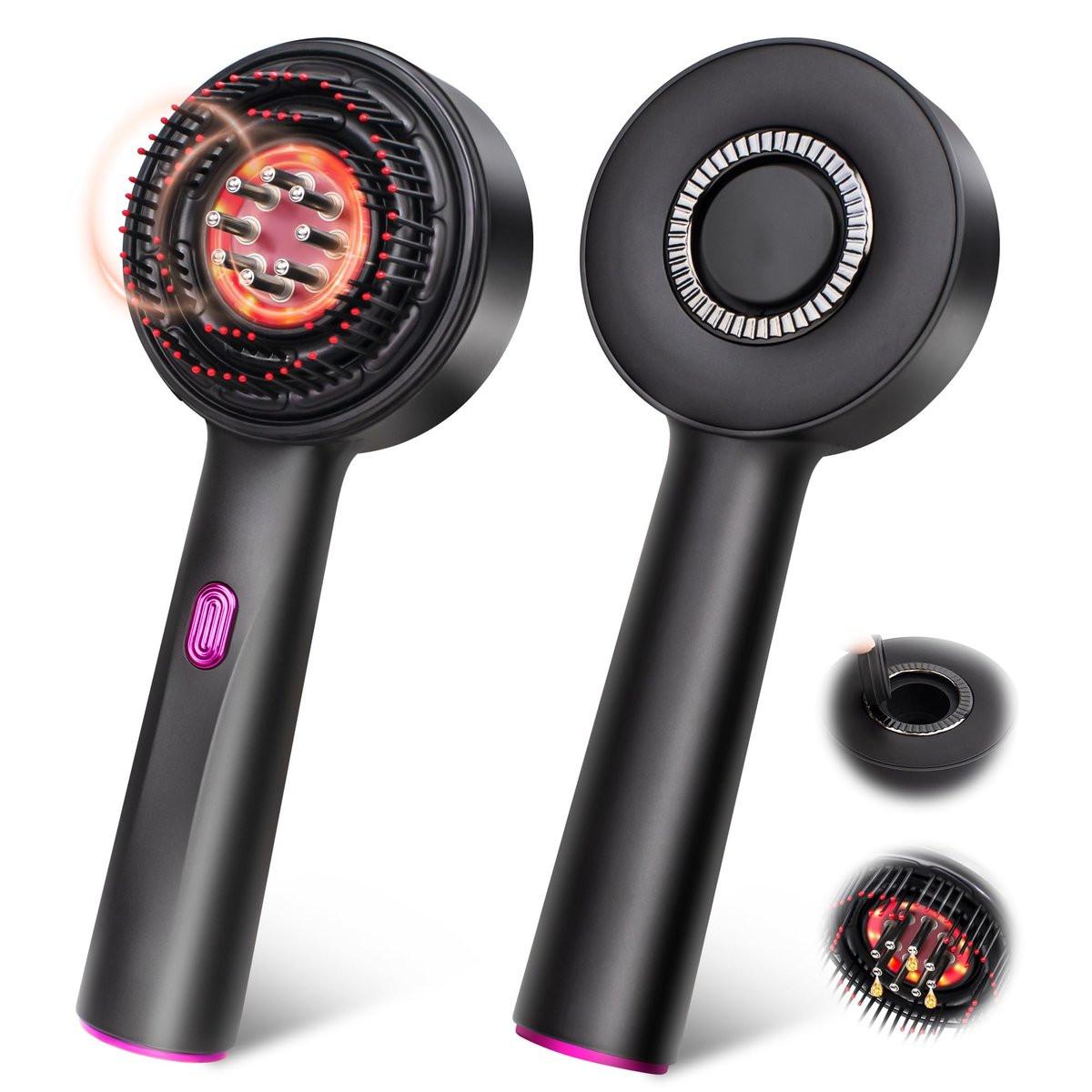Wiederaufladbarer 3-in-1 Kopfhautmassagegerät für Haarwachstum Ölapplikator – Elektrische Kopfhautbürste für Zuhause & Reisen – Sanftes Kratzen & Kneten – IPX7 wasserdicht für alle Haartypen