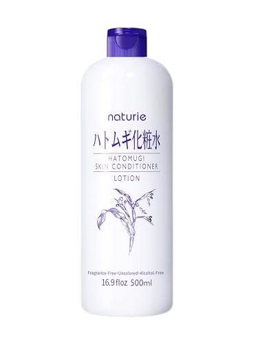 Naturie Hatomugi Hautconditioner R 16,9 Fl Oz / 500 ml – Feuchtigkeitsspendende Lotion für Gesicht und Körper, ohne Duftstoffe, Farbstoffe, Öl, Tenside und Alkohol, hypoallergen