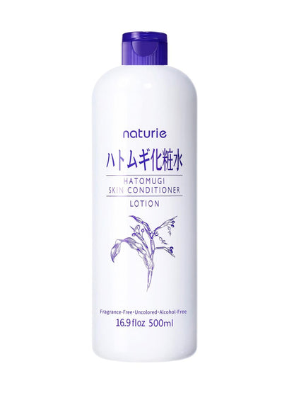 Naturie Hatomugi Hautconditioner R 16,9 Fl Oz / 500 ml – Feuchtigkeitsspendende Lotion für Gesicht und Körper, ohne Duftstoffe, Farbstoffe, Öl, Tenside und Alkohol, hypoallergen