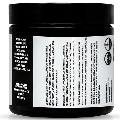 Dr. Skin Männer Bio Wild Yam Creme für Hormonbalance - Natürlicher T-Booster mit Koreanischem Ginseng & Tongkat Ali - Mit Ashwagandha für mehr Energie, Ausdauer & Kraft - 118ml, Hergestellt in den USA